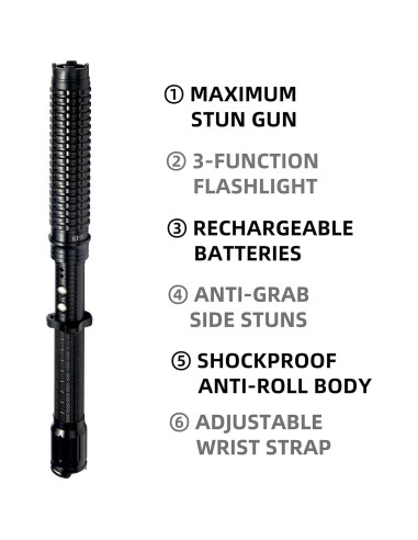 Linterna de Autodefensa Recargable LEFAN 41.91-48.01 cm