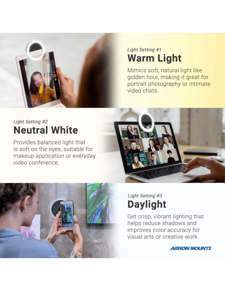 Luz de Anillo LED Recargable ARKON SPLEDRING para Teléfono