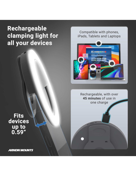 Luz de Anillo LED Recargable ARKON SPLEDRING para Teléfono