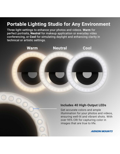 Luz de Anillo LED Recargable ARKON SPLEDRING para Teléfono