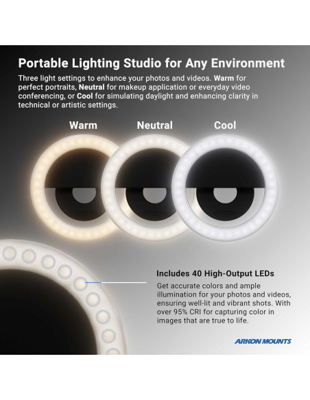 Luz de Anillo LED Recargable ARKON SPLEDRING para Teléfono