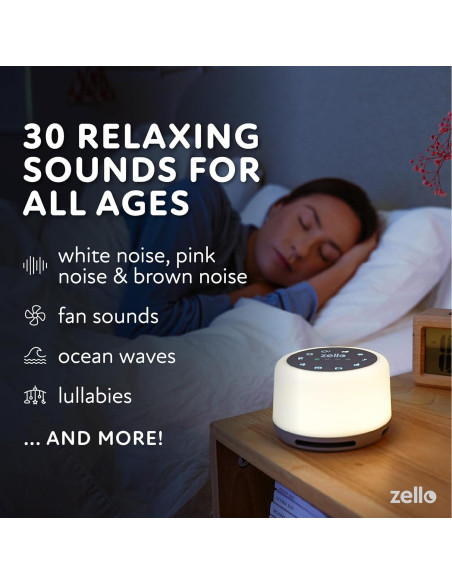 Máquina de Ruido Blanco Zello SA03 | 30 Sonidos | Luz Nocturna