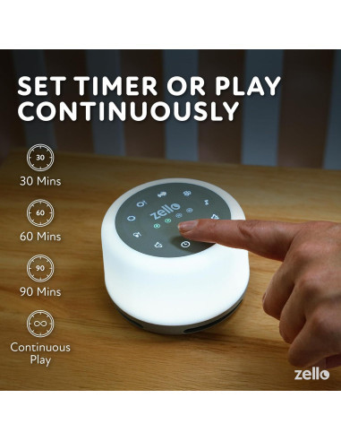 Máquina de Ruido Blanco Zello SA03 | 30 Sonidos | Luz Nocturna