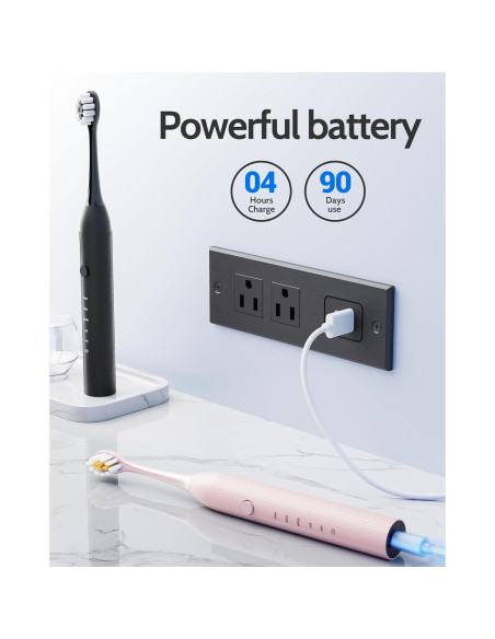 Juego de Cepillos de Dientes Eléctricos CindyLary 2 Paquetes 12 Cabezas