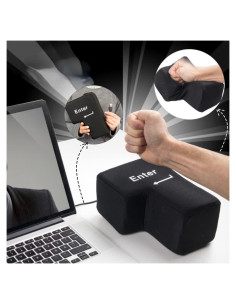 Almohada Enter Gigante USB Alivio de Estrés 20x14cm Negra