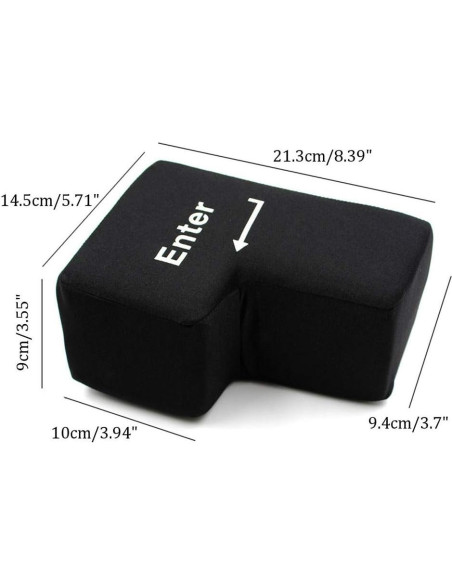 Almohada Enter Gigante USB Alivio de Estrés 20x14cm Negra