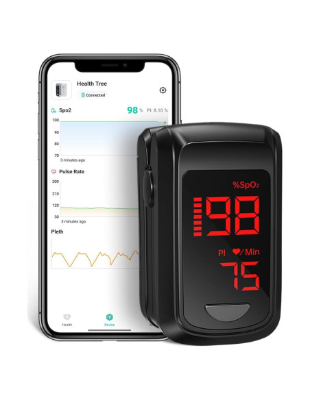 Oxímetro de Pulso Bluetooth HOLFENRY - Medición SpO2 y Tasa de Pulso