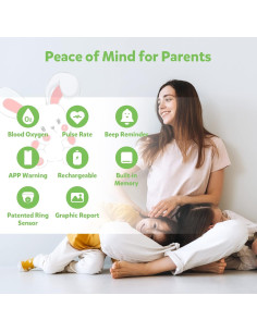 Oxímetro de Pulso KidsO2 para Niños 3-10 Años, Monitor de Oxígeno 2