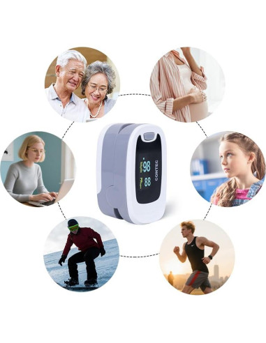 Oxímetro de Pulso CONTEC CMS50NA - Medición SpO2 y PR, Gris