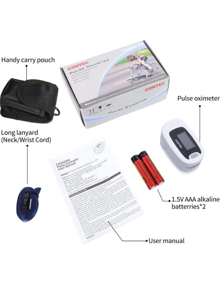Oxímetro de Pulso CONTEC CMS50NA - Medición SpO2 y PR, Gris