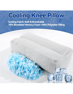 Almohada Enfriadora HOMBYS para Rodilla - Espuma Viscoelástica 58.4x25.4cm 2