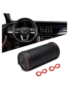 Cubierta de Volante de Cuero Genuino QZTYTY 38 cm Antideslizante