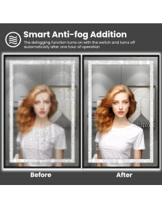 Espejo de Baño LED Amorho 101.6x76.2cm Marco Negro 2