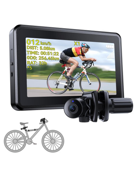 Cámara de Bicicleta FEISIKE con Pantalla HD 4.3" Inalámbrica
