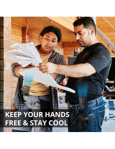 Ventilador de Cintura Portátil Recargable Genérico Y2 4 Velocidades