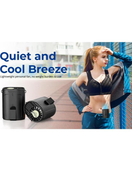 Ventilador de Cintura Portátil Recargable Genérico Y2 4 Velocidades