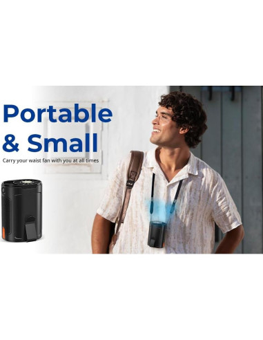 Ventilador de Cintura Portátil Recargable Genérico Y2 4 Velocidades