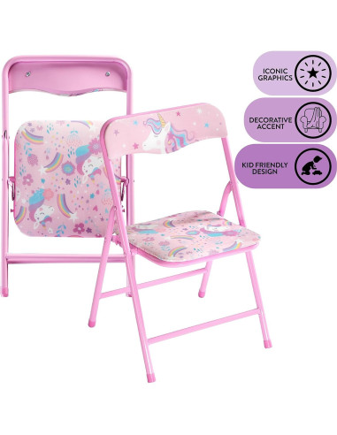 Conjunto de Mesa y Sillas Plegables Heritage Kids Unicornio 3 Piezas