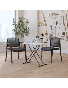 Mesa Plegable Personal STAPLES 2 Pies Ajustable Blanca 2