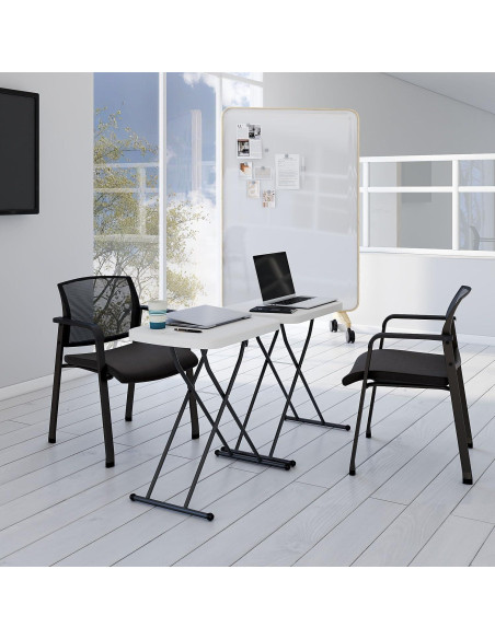 Mesa Plegable Personal STAPLES 2 Pies Ajustable Blanca