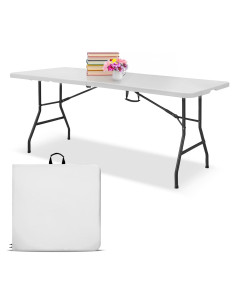 Mesa Plegable Blanca EconoHome 182x76 cm Alta Resistencia