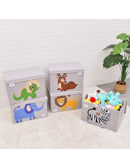 Cofre de Juguetes Plegable CLCROBD 68.5L con Tapa Abatible