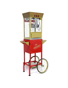 Carrito Máquina de Palomitas HUGROVE 12oz Acero Inoxidable Rojo