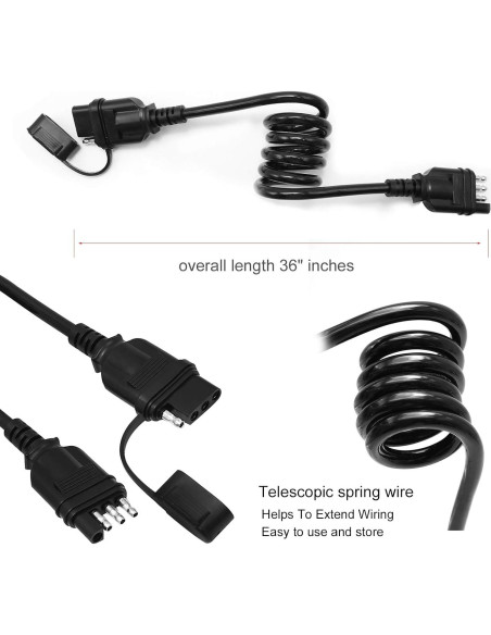 Extensor de Enchufe de Remolque Saihisday 4 Pines 71 cm