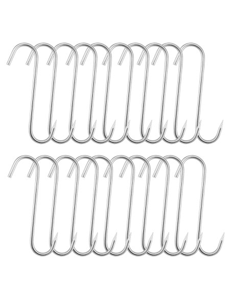 Ganchos de Carne JAPCHET 20 Piezas Acero Inoxidable 22.5 cm