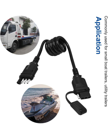 Extensor de Enchufe de Remolque Saihisday 4 Pines 71 cm