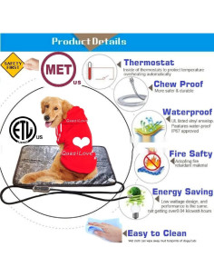 Almohadilla Térmica Eléctrica para Perros XXL QUASILOVE 86x53cm 2