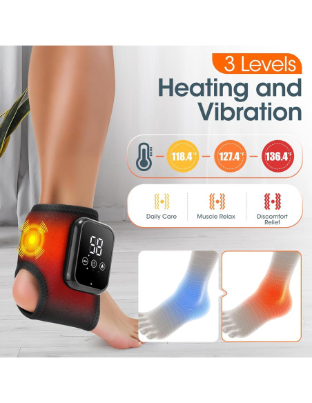 Almohadilla Térmica Inalámbrica DREAMSOME para Tobillo con Calefacción y Vibración
