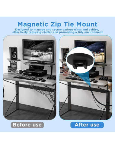 15 Clips Magnéticos para Cables Nodaaiie 42.9x16mm Negro