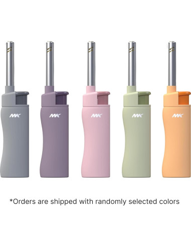 Encendedores Recargables MK 4PCS + 1 Butano Premium, a Prueba de Viento