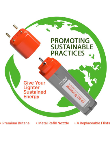 Encendedores Recargables MK 4PCS + 1 Butano Premium, a Prueba de Viento