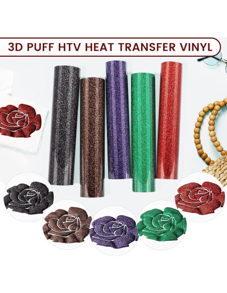 Vinilo de Transferencia de Calor Puff Brillante Rojo 1m x 25cm