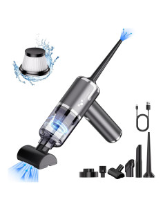 Aspiradora de Mano Inalámbrica helloleiboo 9000PA Gris 3 en 1