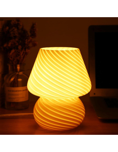 Lámpara de Hongo Rosa BSOD, Vidrio Murano, 17.78 cm