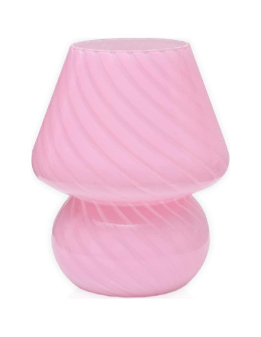 Lámpara de Hongo Rosa BSOD, Vidrio Murano, 17.78 cm