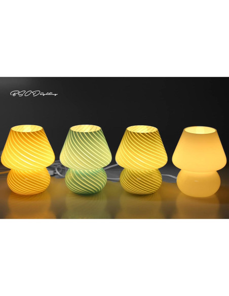 Lámpara de Hongo Rosa BSOD, Vidrio Murano, 17.78 cm