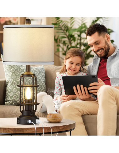 Lámpara de Mesa Regulable 66 cm Lolikit con Carga USB y LED