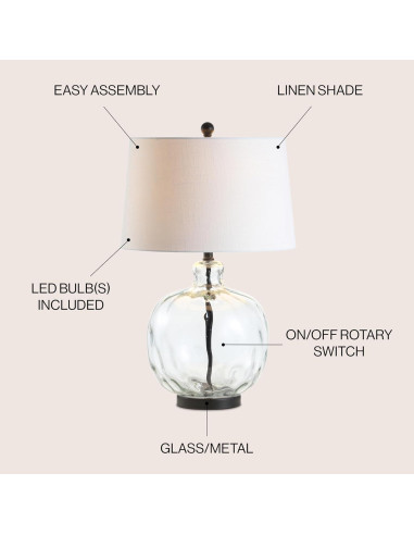 Lámpara de Mesa LED JONATHAN Y JYL1067A 67.31 cm Vidrio/Metal