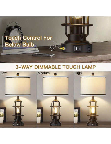 Lámpara de Mesa Regulable 66 cm Lolikit con Carga USB y LED