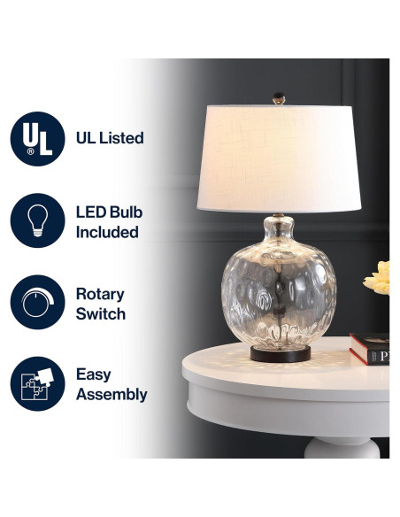 Lámpara de Mesa LED JONATHAN Y JYL1067A 67.31 cm Vidrio/Metal