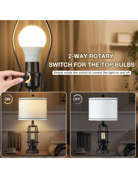 Lámpara de Mesa Regulable 66 cm Lolikit con Carga USB y LED