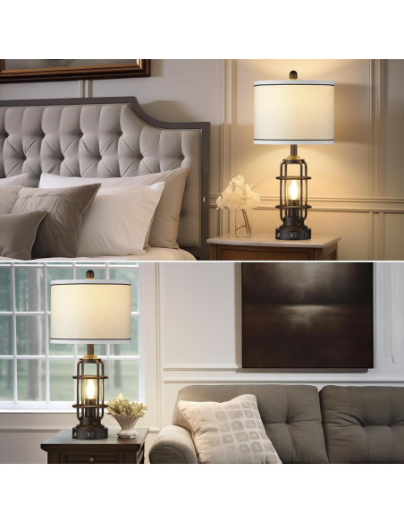 Lámpara de Mesa Regulable 66 cm Lolikit con Carga USB y LED