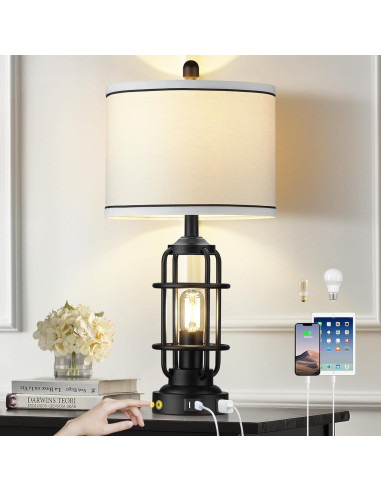 Lámpara de Mesa Regulable 66 cm Lolikit con Carga USB y LED