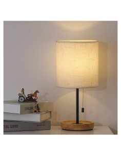 Lámpara de Mesa Moderna CADUKE LR2 con Base de Madera 38.86cm