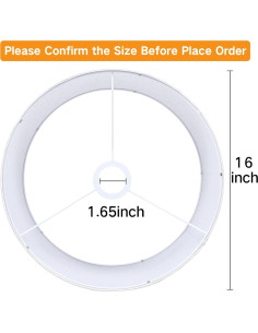 Pantalla de Lámpara de Tambor Beige OUTON 40.64 cm Fácil Ensamblar 2