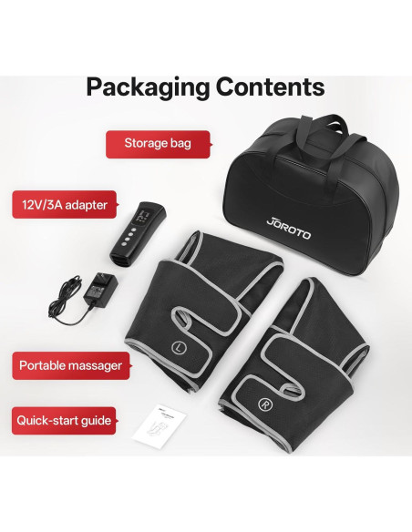 Masajeador de Piernas JOROTO con Calor y Compresión 6 Modos
